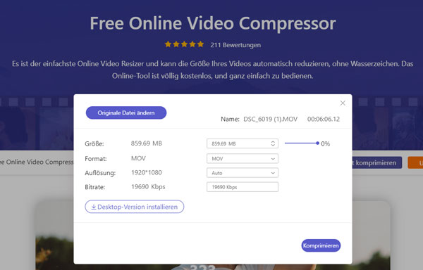 Video komprimieren mit Free Video Compressor