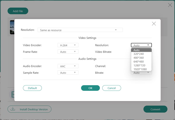 Online Video Resolution Changer