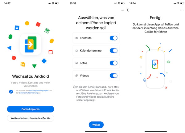 Daten von iPhone auf Samsung übertragen mit Google Drive