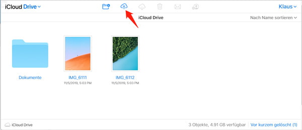 ePub-Dateien auf iCloud Drive hochladen