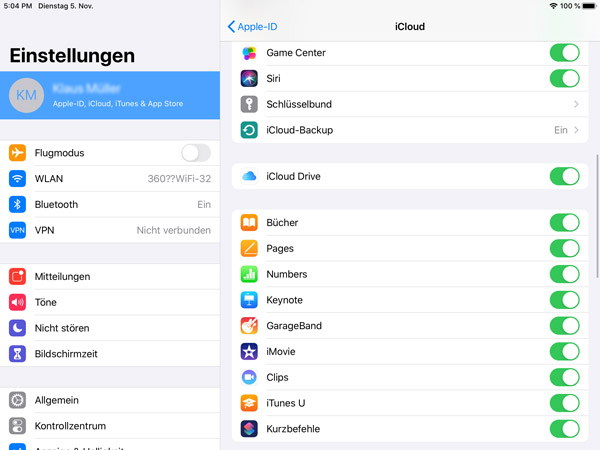 iCloud Drive auf iPad aktivieren