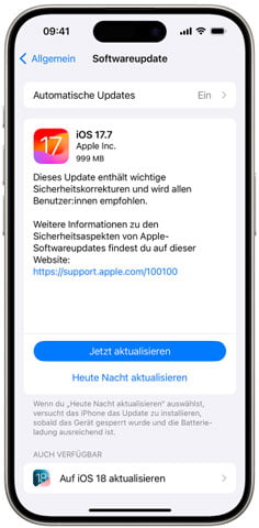 iOS-Update durchführen