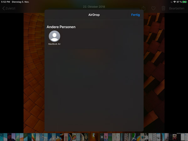 iPad Dateien über AirDrop senden