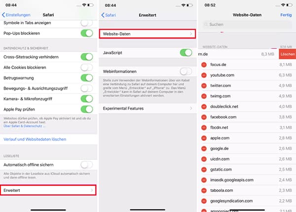 iPhone-Cookies aus Safari direkt löschen