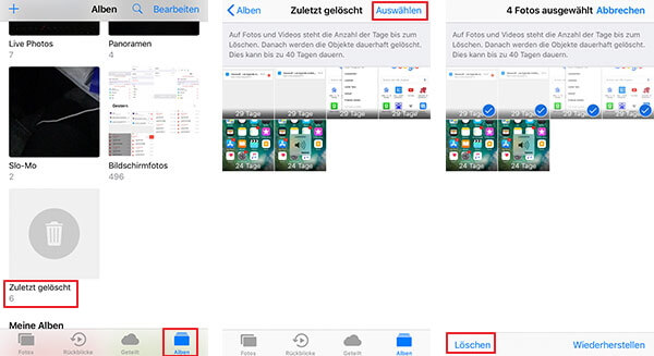 iPhone Fotos löschen