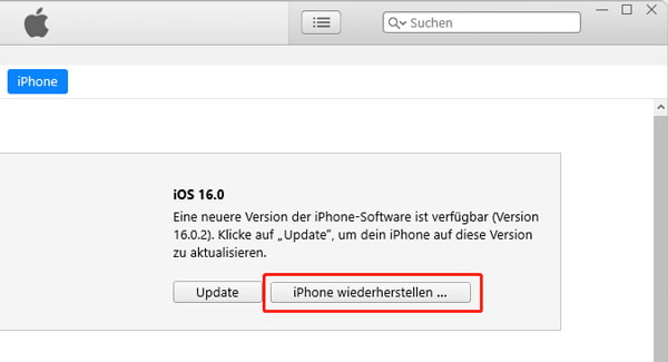 iPhone löschen mit iTunes