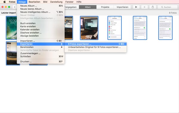 Mit Fotos App Fotos von iPhone auf Mac exportieren