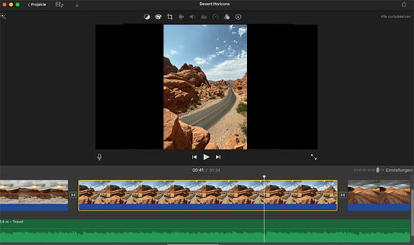 Querformat Video in Hochformat mit iMovie umwandeln