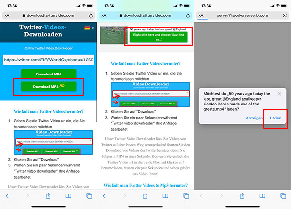 Twitter-Video auf iPhone runterladen