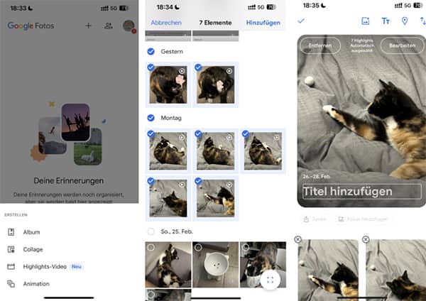 Video-Montage erstellen mit Google Fotos