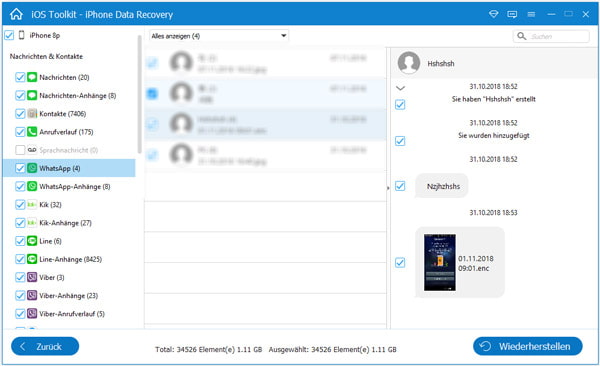 gelöschte WhatsApp Nachrichten wiederherstellen