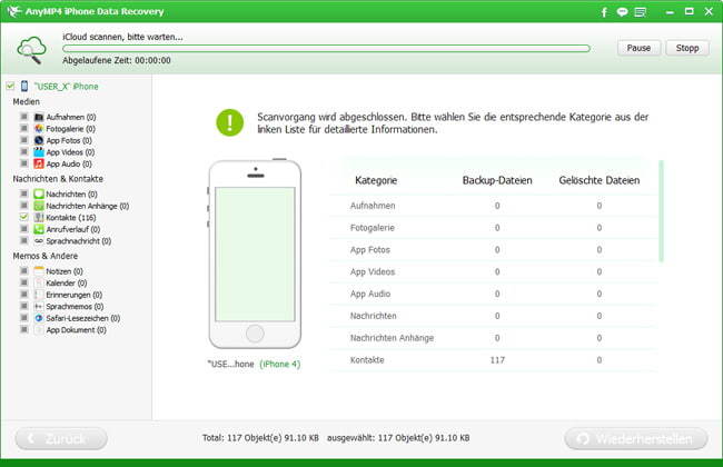 iCloud-Backup scannen