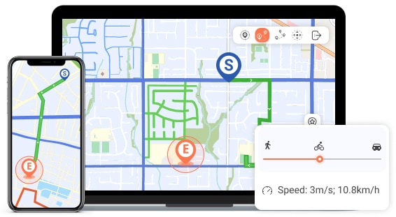 iPhone mit einer gefälschten Route bewegen