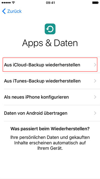 Backup vom alten iPhone wiederherstellen