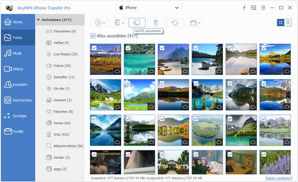 Fotos von iPhone auf PC exportieren