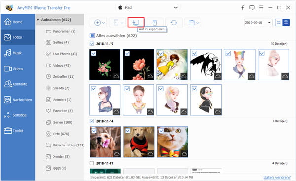 Fotos vom iPad auf PC übertragen