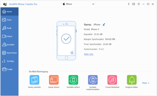 iPhone mit iPhone Transfer Pro verbinden