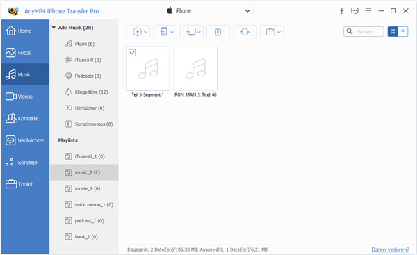 iPhone wiedergabeliste von iPhone auf PC importieren