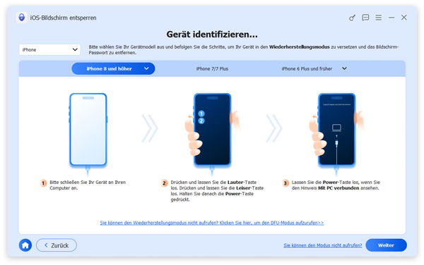 Geräteinformationen bestätigen