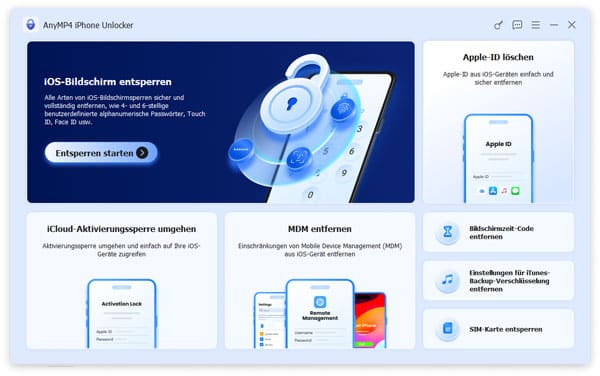 iOS-Bildschirmentsperren Funktion wählen