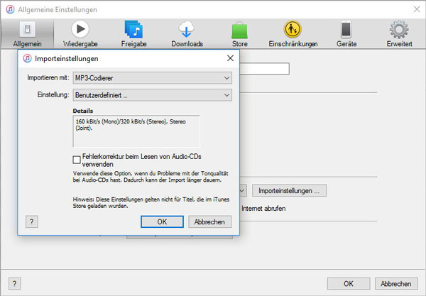 MP4 in WAV konvertieren mit iTunes