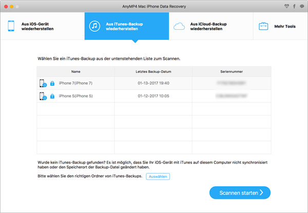 Aus iTunes-Backup wiederherstellen