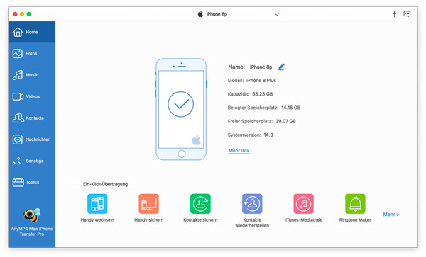 iPhone mit Mac iPhone Transfer Pro verbinden