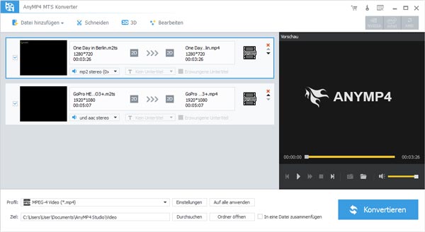 Video ins Programm importieren