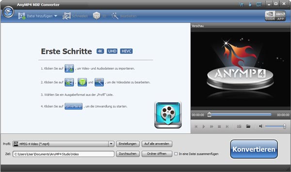 MXF Converter starten