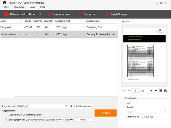 Wie kann man PDF-Datei in JPG umwandeln?
