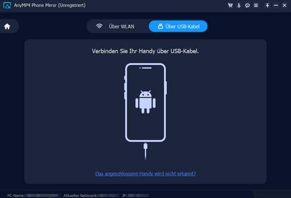 Handy über USB-Kabel mit PC verbinden