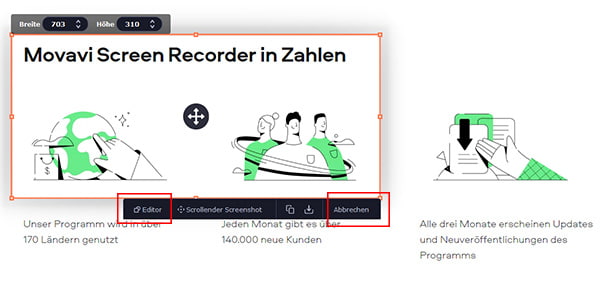 Abbrechen oder Editor klicken