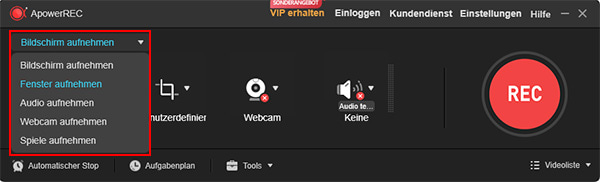 ApowerREC Fenster aufnehmen