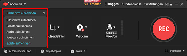 ApowerREC Spiele aufnehmen