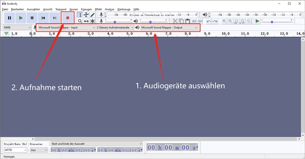 Audio aufnehmen mit Audacity