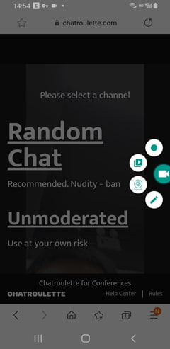 Chatroulette auf Android aufnehmen