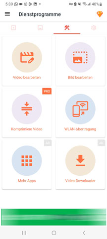 Dienstprogramme in AZ Recorder