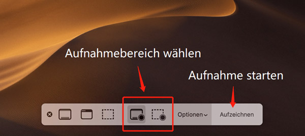 Eingebauter Screen Recorder vom Mac