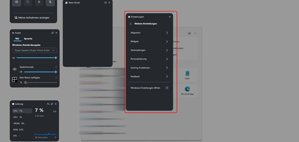 Game Bar Einstellungen auf Windows 11 anpassen