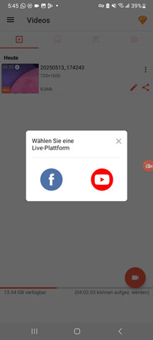 Live-Plattform in AZ wählen