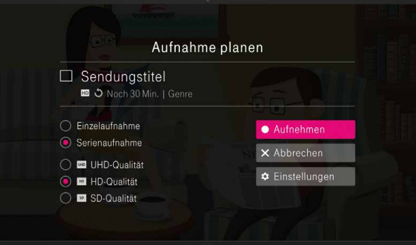 Magenta TV Aufnahme planen