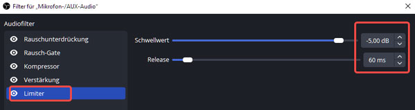 OBS-Limiter einstellen