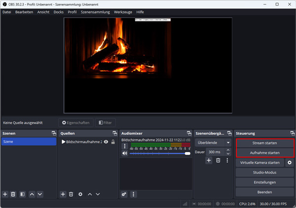 OBS Livestream aufnehmen