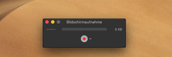 QuickTime: Bildschirmaufnahme starten