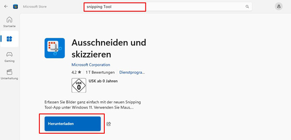 Snipping Tool neuinstallieren
