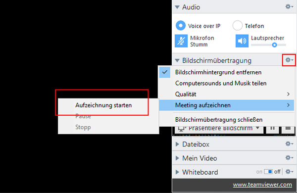 TeamViewer-Meeting aufzeichnen