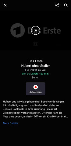 waipu.tv auf Handy aufnehmen