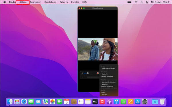 Webcam auf Mac aufnehmen