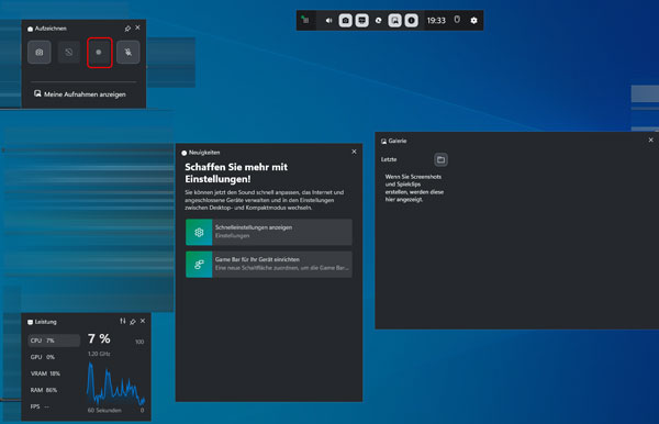 Bildschirmaufnahme auf Windows 10 erstellen mit Game Bar