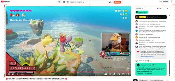 Aufzeichnung von YouTube-Live starten